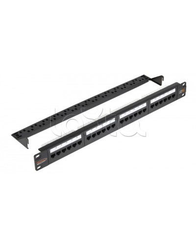 Патч-панель 1U 24 порта RJ45 NIKOMAX (NMC-RP24UE2-1U-BK) в Красногорске Патч панель Pintop.ru