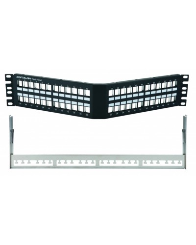 Коммутационная угловая панель 19” наборная, FTP, 2U, 48 портов, черный Eurolan (27A-00-48BL) в Красногорске Патч-панели Pintop.ru