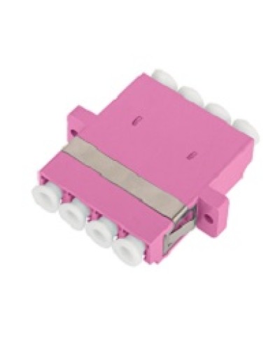 Адаптер NIKOMAX волоконно-оптический, соединительный, многомодовый, стандарта OM4, LC/UPC-LC/UPC, квадро, пластиковый, без шторки, с фланцами, маджента, уп-ка 2шт. в Красногорске Проходные адаптеры и розетки оптические Pintop.ru