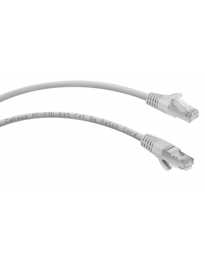 Патч-корд FTP, категория 5e, 1.5 м, экранированный, серый Cabeus PC-FTP-RJ45-Cat.5e-1.5m в Красногорске Патчкорды (медные) Pintop.ru