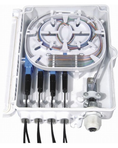 Бокс оптический настенный, 8 портов (SC, duplex LC), без пигтейлов и проходных адаптеров Hyperline FO-WBI-8A-GY в Красногорске Кросс оптический Pintop.ru