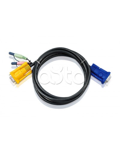 КВМ-кабель с интерфейсами передачи звука, VGA (5м) ATEN 2L-5205A в Красногорске Видеоусилители, Модуляторы, Делители Pintop.ru