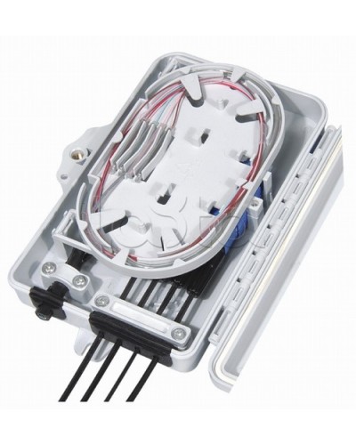 Бокс оптический настенный, 4 порта (SC, duplex LC), без пигтейлов и проходных адаптеров Hyperline FO-WBI-4A-GY в Красногорске Кросс оптический Pintop.ru