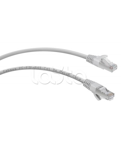 Патч-корд FTP, категория 5e, 5 м, экранированный, серый Cabeus PC-FTP-RJ45-Cat.5e-5m в Красногорске Патчкорды (медные) Pintop.ru