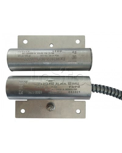 Извещатель охранный точечный магнитоконтактный взрывозащищённый Магнито-контакт Ех ИО102 Al исп.300 вывод с магнитом М-200 1Ex d IIC T6 Gb (кабель 2х0,75) в Красногорске Извещатели охранные (Ex) Pintop.ru