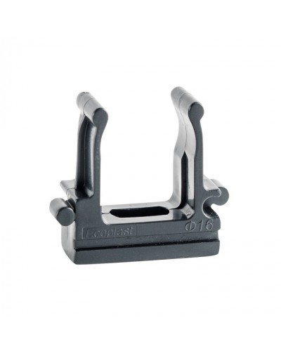 CF16G Держатель (клипса), без галогена, для труб D16мм, цвет чёрный (50шт)Экопласт (41716-50HF-BL) в Красногорске Держатели, клипсы, скобы Pintop.ru