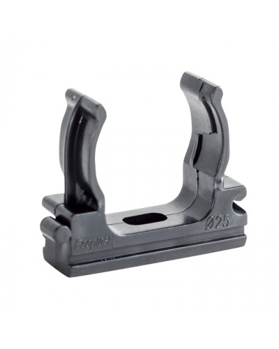 CF25G Держатель (клипса), без галогена, для труб D25мм, цвет чёрный (10шт) Экопласт (41725-10HF-BL) в Красногорске Держатели, клипсы, скобы Pintop.ru