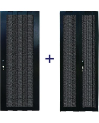 Комплект дверей 47U, 600 мм, черный, передняя - перфорированная, задняя - распашная перфорированная TWT TWT-CBB-DR47-6x-S-P1 в Красногорске Аксессуары для стоек и шкафов Pintop.ru