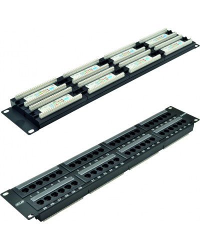 Панель коммутационная 19, 2U, 48 портов,Кат.5e NETLAN EC-URP-48-UD2 в Красногорске Патч панель Pintop.ru