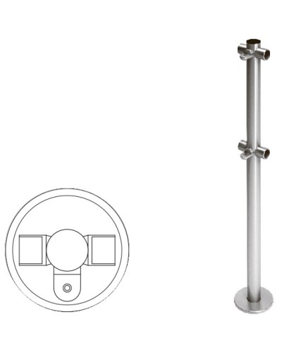 Cтойка ограждения Т-образная с 2-мя полупетлями (антик серебро) Oxgard в Красногорске Ограждения Pintop.ru