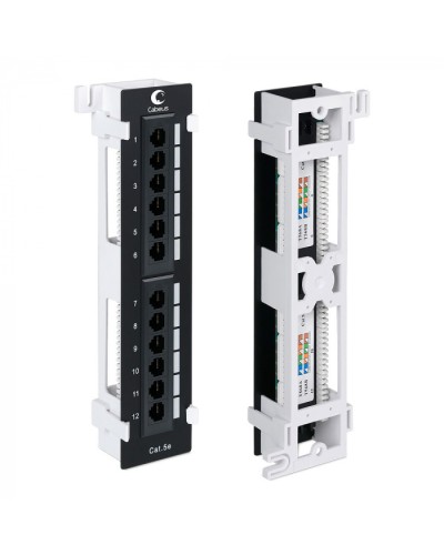 Патч-панель настенная, 12 портов RJ-45, категория 5е, с подставкой Cabeus PL-12-Cat.5e-WL-Dual IDC в Красногорске Патч панель Pintop.ru