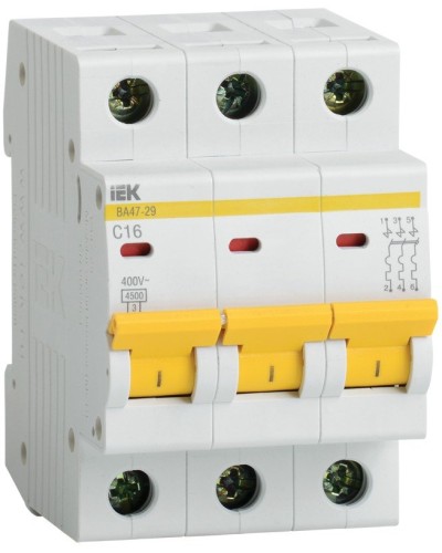 Авт. выкл. ВА47-29 3Р 25А 4,5кА х-ка С GENERICA IEK (MVA25-3-025-C) в Красногорске Электротехническое оборудование Pintop.ru