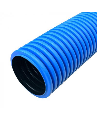 Труба гофрированная двустенная ПНД жесткая тип 1250 (SN26) синяя d110 мм 6м (36м/уп) Промрукав (PR15.01051) в Красногорске Труба гофрированная Pintop.ru