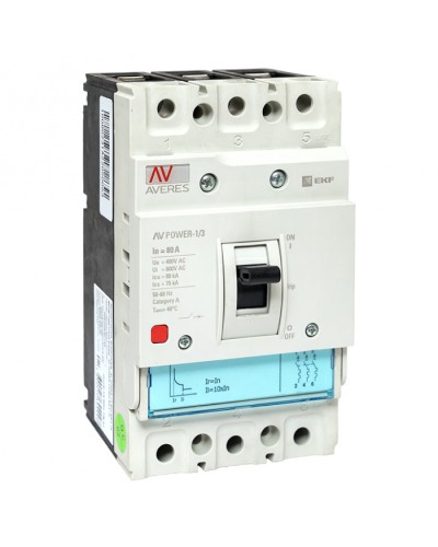 Автоматический выключатель AV POWER-1/3 80А 80kA TR EKF AVERES (mccb-13-80H-TR-av) в Красногорске Электротехническое оборудование Pintop.ru