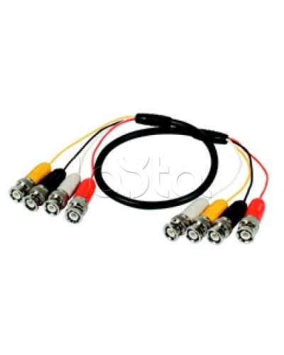 Кабель соединительный 4BNCx4BNC (штекер), 100см Lazso WC414 в Красногорске Видеоусилители, Модуляторы, Делители Pintop.ru