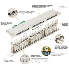 Патч-панель 19", 0.5U, 24xRJ45 NIKOMAX (NMC-RP24SD2-HU-MT)