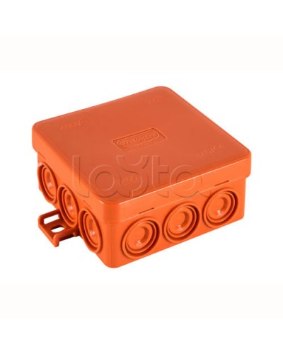JBL085 Коробка огн. E110, о/п 85х85х38мм, без галогена, 12 вых., IP55, 3P, (1,5-10,0 мм2), цвет оранж. Экопласт (43795HF) в Красногорске Коробки (ОКЛ) Экопласт Pintop.ru
