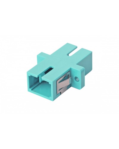 Оптический адаптер OM3, симплекс SC, с фланцами, бирюзовый Eurolan (36A-30-SC-02AQ) в Красногорске Проходные адаптеры и розетки оптические Pintop.ru