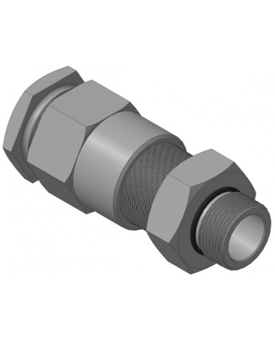 Кабельный ввод для бронированного кабеля с двойным уплотнением резьбой G3/4, внешним диаметром кабеля D=18-22 мм и проходным диаметром кабеля d=8-12 мм Спектрон КВБ-22/12-2У-М-G3/4 в Красногорске Аксессуары для кабель-канала Pintop.ru