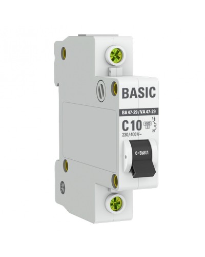 Автоматический выключатель 1P 10А (C) 4,5кА ВА 47-29 EKF Basic (mcb4729-1-10C) в Красногорске Электротехническое оборудование Pintop.ru