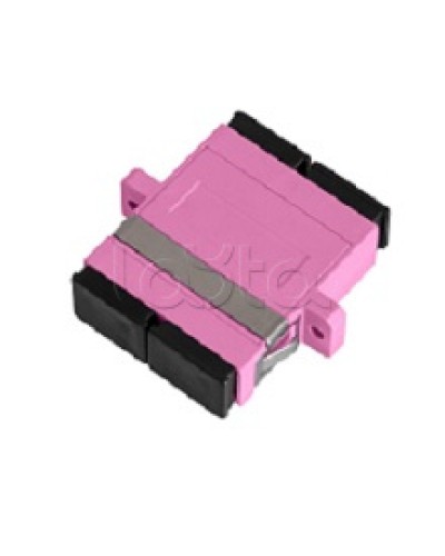 Адаптер NIKOMAX волоконно-оптический, соединительный, многомодовый, стандарта OM4, SC/UPC-SC/UPC, двойной, пластиковый, без шторки, с фланцами, маджента, уп-ка 2шт. NIKOMAX (NMF-OA2M4-FN-SCU-SCU-MG-2) в Красногорске Проходные адаптеры и розетки оптические 