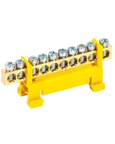 Шина PE земля на DIN-изол тип Стойка ШНИ-6х9-10-С-Ж IEK YNN10-69-10P-K05 в Красногорске Клеммные колодки Pintop.ru