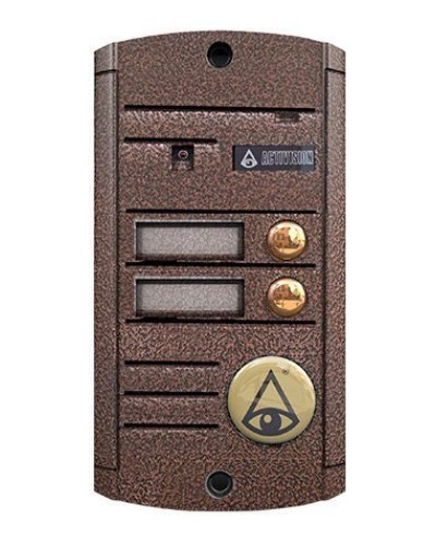 Видеопанель вызывная накладная цветная на 2 абонента Activision AVP-452 (PAL, медь) в Красногорске Вызывные видеопанели малоабонентные Pintop.ru