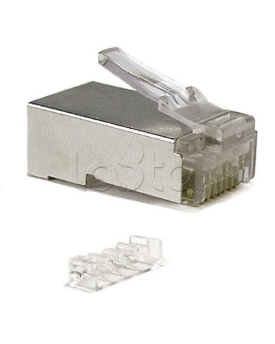 Коннектор RJ-45 под витую пару, категория 6 (50 µ/ 50 микродюймов), экранированный, универсальный (для одножильного и многожильного кабеля), со вставкой Cabeus 8P8C-SH-C6-TWP в Красногорске Коннекторы и разъемы Pintop.ru