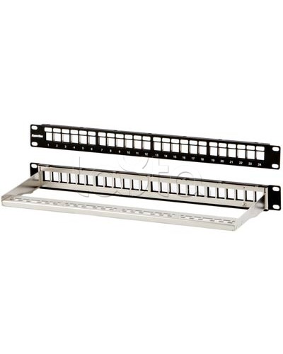 Модульная патч-панель 19, 24 порта, Flat Type, 1U, для экранированных модулей Hyperline PPBL3-19-24-SH-RM в Красногорске Патч панель Pintop.ru