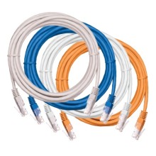 Шнур коммутационный NETLAN U/UTP 4 пары, Кат.5е (Класс D), 100МГц, 2хRJ45/8P8C, T568B, заливной, многожильный, BC (чистая медь), PVC нг(B), синий, 2м, уп-ка 10шт. NETLAN EC-PC4UD55B-BC-PVC-020-BL-10