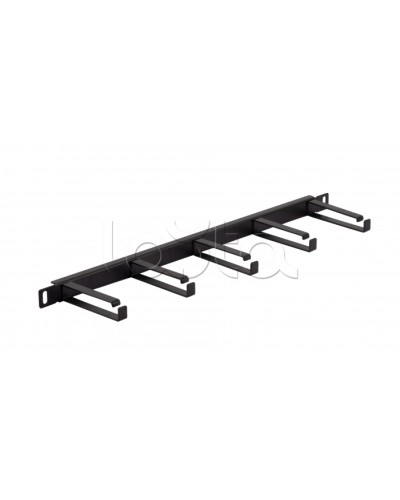 Органайзер горизонтальный 19 0.5U, 5 колец (Черный) Cabeus (JB08-0,5U-BK) в Красногорске Кабельные органайзеры Pintop.ru