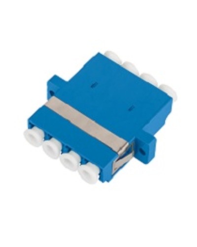 Адаптер NIKOMAX волоконно-оптический, соединительный, одномодовый, стандарта OS2, LC/UPC-LC/UPC, квадро, пластиковый, без шторки, с фланцами, синий, уп-ка 2шт. в Красногорске Проходные адаптеры и розетки оптические Pintop.ru