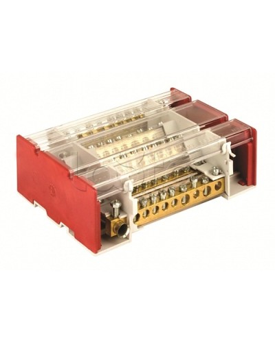 Блок распределительный на DIN рейку c выносной клеммой 4р 160А, 7х7мм 1х8мм 1х9мм 1х12мм DKC BD3160104 в Красногорске Аксессуары для стоек и шкафов Pintop.ru