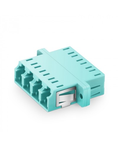 Оптический адаптер OM3, квадро LC, с фланцами, бирюзовый Eurolan (36A-30-4L-02AQ) в Красногорске Проходные адаптеры и розетки оптические Pintop.ru