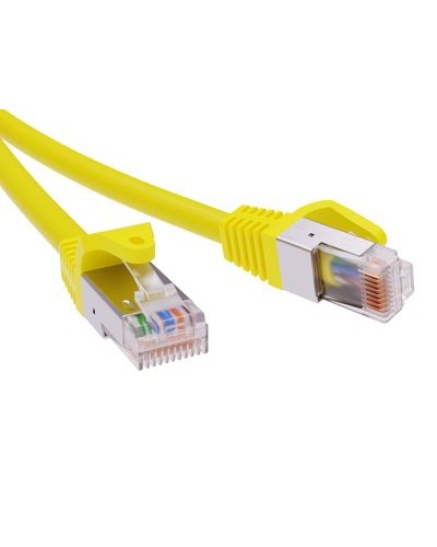 Патч-корд экранированный CAT5E F/UTP 4х2, LSZH, желтый, 1м DKC RN5EFU4510YL в Красногорске Патчкорды (медные) Pintop.ru