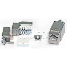 Вставка Keystone Jack RJ-45(8P8C), категория 6A, экранированная, 110 IDC, заделка с помощью NE-TOOL, белая Hyperline KJNE-8P8C-C6A-90-SH-F-WH