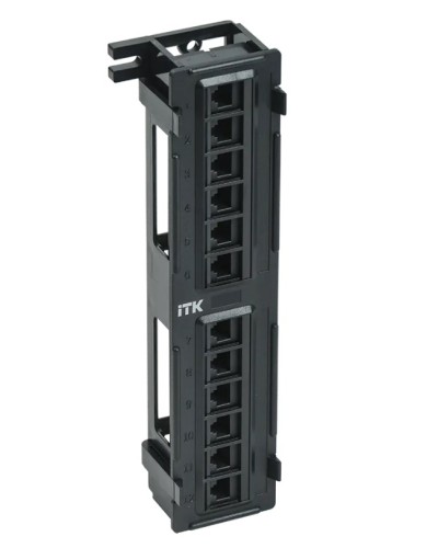 ITK Настенная патч-панель кат.5Е UTP, 12 портов (IDC Dual) (PP12-C5EU-D05) в Красногорске Патч панель Pintop.ru