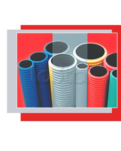 NR90 Двустенная труба ПНД жёсткая, тип 750, SN19, D90мм (1шт=6м) цвет красный Экопласт (80090-6) в Красногорске Труба гофрированная Pintop.ru