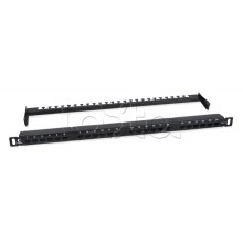 Патч-панель 19" (0,5U) 24 порта RJ-45 кат.6 Cabeus (PLHD-24-Cat.6-Dual-180-0,5U)