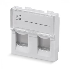 Вставка 45x45 (Mosaic) для 2 модулей формата Keystone Jack (арт.078610) Cabeus (FP-L-45-2M)