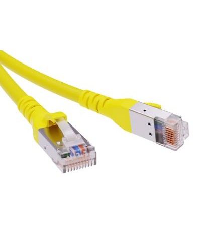 Патч-корд экранированный CAT6A SF/UTP 4х2, LSZH, желтый, 1м DKC RN6ASF4510YL в Красногорске Патчкорды (медные) Pintop.ru