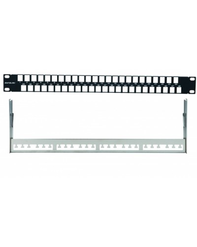 Наборная коммутационная панель 19”, 1U, 48 портов UTP/FTP Eurolan (27F-00-48BL) в Красногорске Патч-панели Pintop.ru