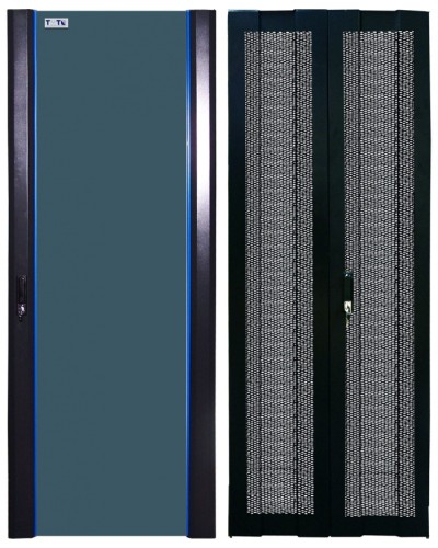 Комплект дверей 42U, 800 мм, черный, передняя - стекло, задняя - распашная перфорированна TWT TWT-CBB-DR42-8x-S-GP в Красногорске Аксессуары для стоек и шкафов Pintop.ru