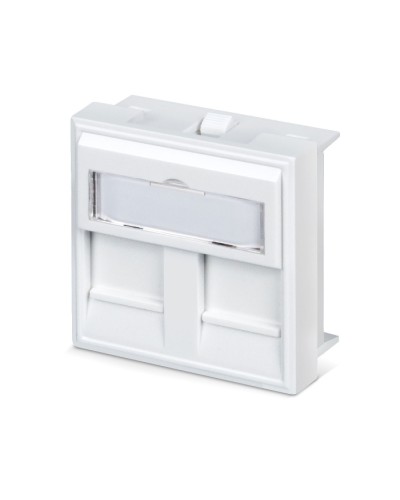 Вставка 45x45 (Mosaic) для 2 модулей формата Keystone Jack с маркером (FP-45-2M) Пожтехкабель СКС (202-032) в Красногорске Модули Keystone Pintop.ru