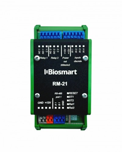 Релейный модуль BioSmart RM-21 OSDP в Красногорске Контроллеры СКУД BioSmart Pintop.ru