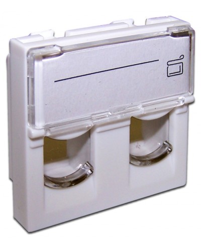 Вставка 45x45 на 2 модуля, со шторкой и увеличенным окном маркировки, белая LANMASTER (LAN-SIP-24L-WH) в Красногорске Коннекторы и разъемы Pintop.ru