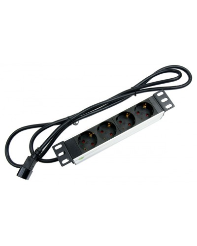 Блок евророзеток для 10 шкафов, горизонтальный, 4 розетки, 10 A Cabeus PDU-4P-2IEC в Красногорске Блоки розеток Pintop.ru