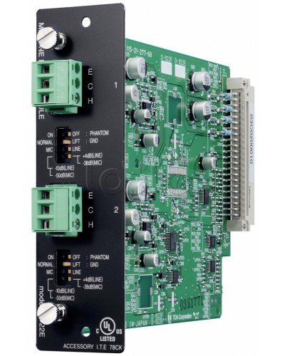 Модуль микрофонных / линейных входов (моно, 20 бит) TOA D-922E в Красногорске Системы оповещения и трансляции TOA Pintop.ru